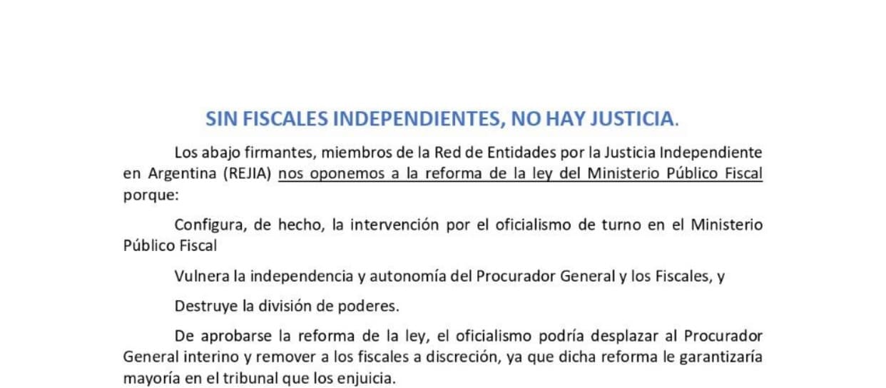 Sin Fiscales independientes, no hay Justicia