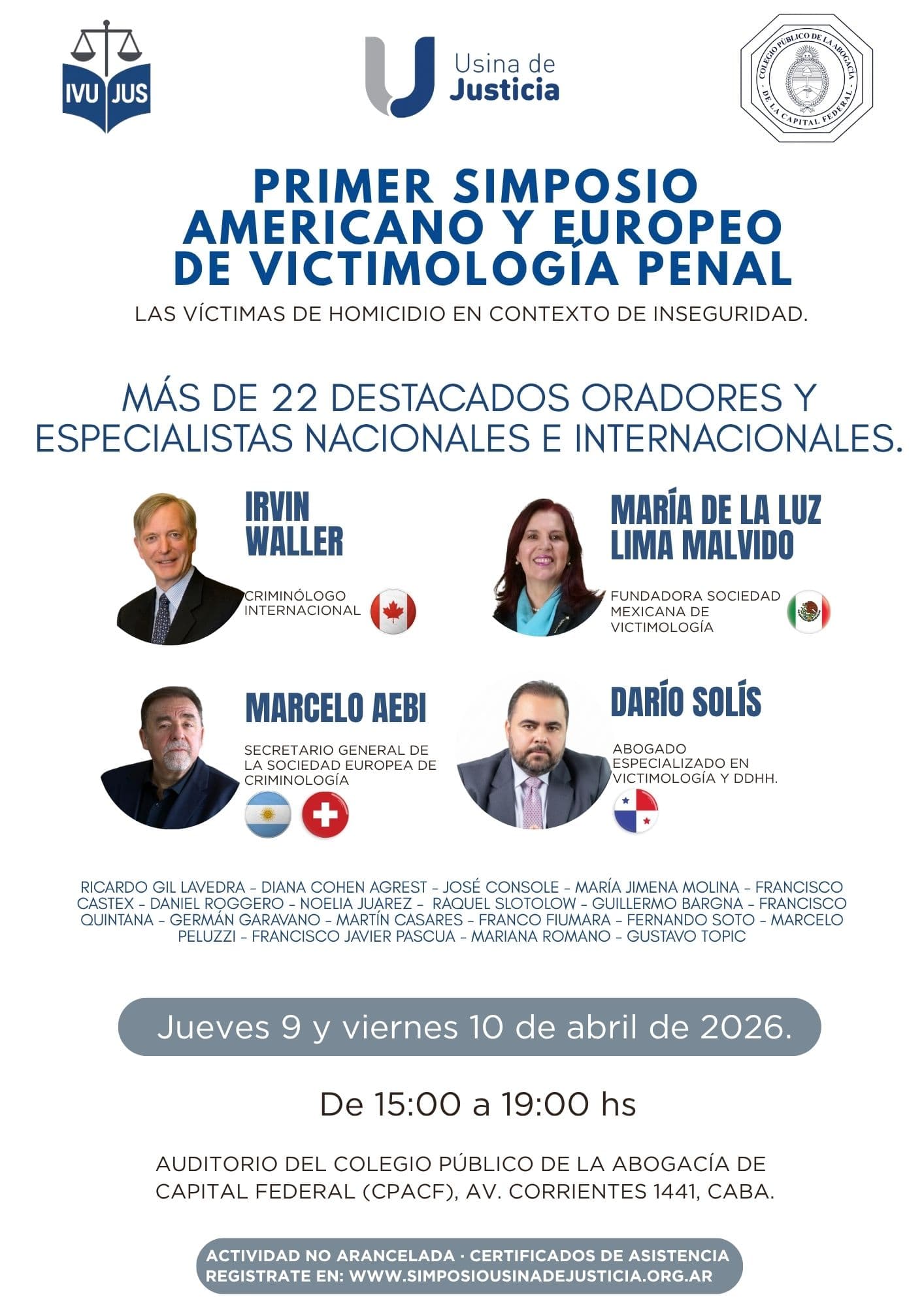 Primer Simposio Americano y Europeo de Victimología Penal: Inscripciones Abiertas