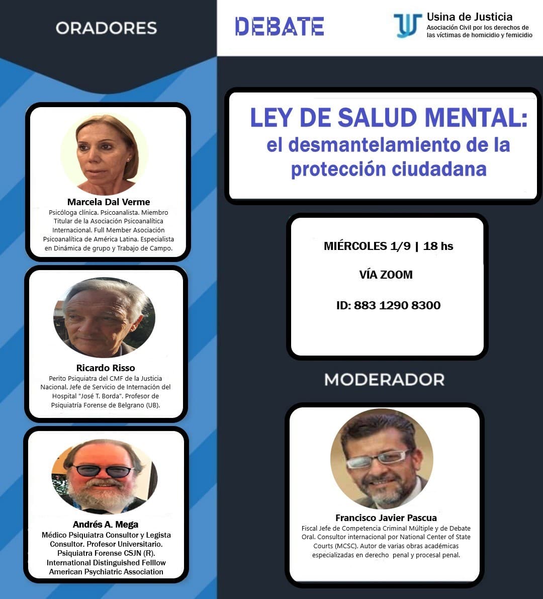 Ciclo Usina debate: Usina de Justicia realiza charlas-debate sobre temas de actualidad. En esta oportunidad, los invitamos a debatir sobre la salud mental en Argentina.