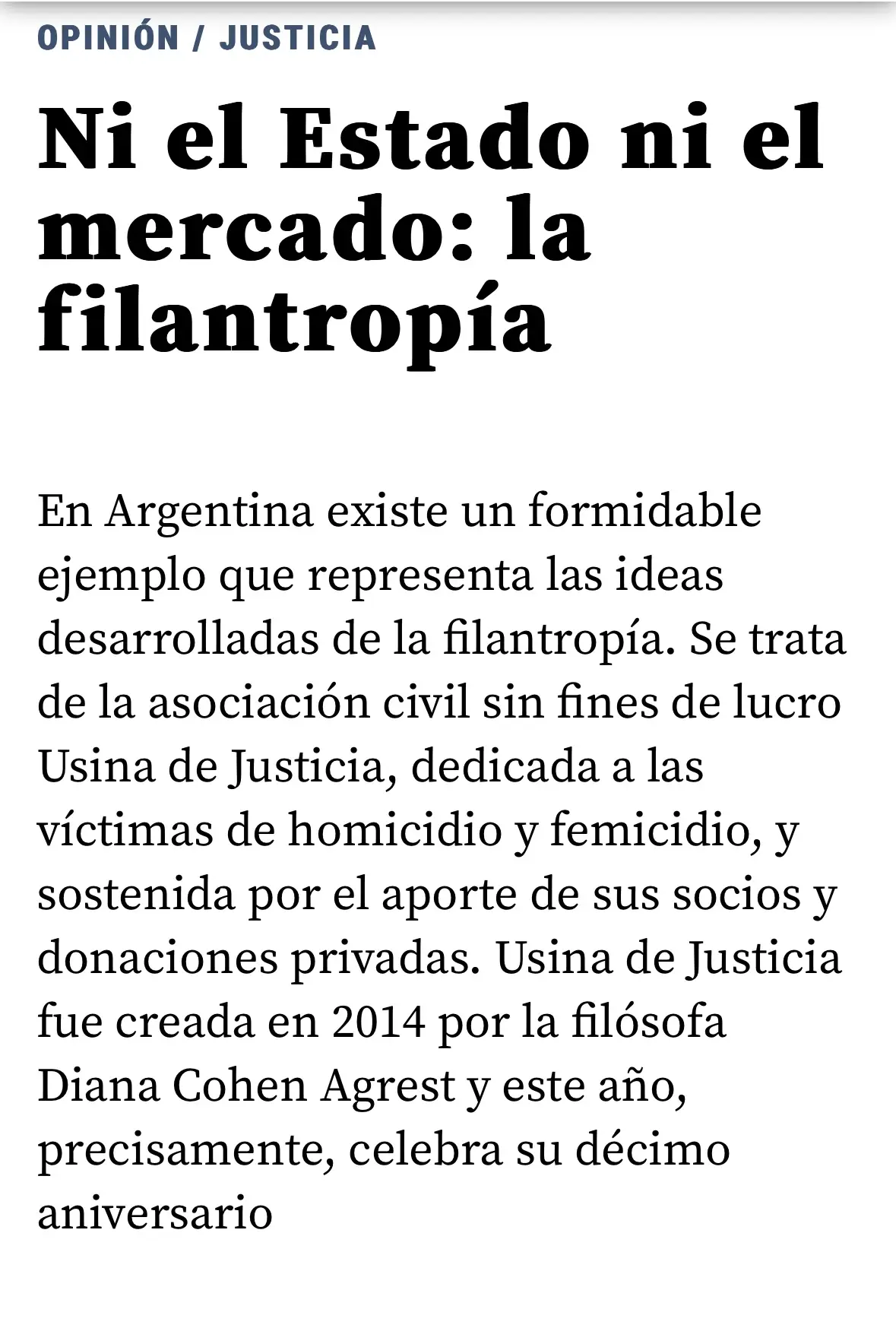Ni el Estado ni el mercado: la filantropía